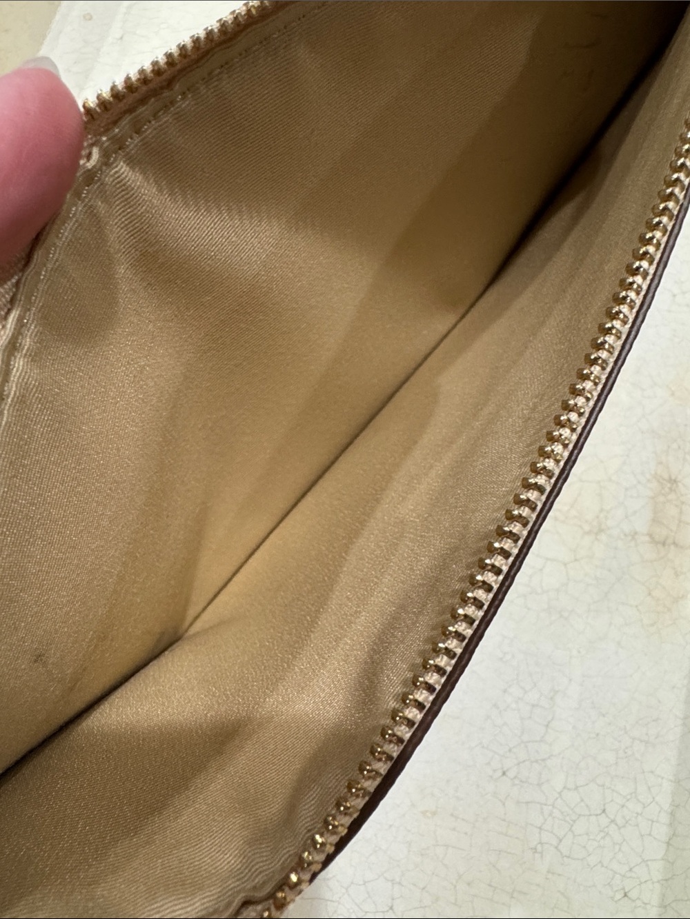Coach Brown Signature Monogram Long Zip Pouch - Picture 4 of 6